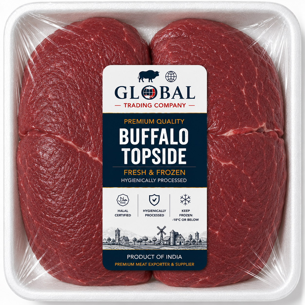 Premium Frozen Buffalo Topside | Halal Buffalo Topside Supplier & Exporter | Hygienically Processed Fresh Frozen Lean Buffalo Meat | Export Quality Packed Buffalo Topside | Global Trading Company
