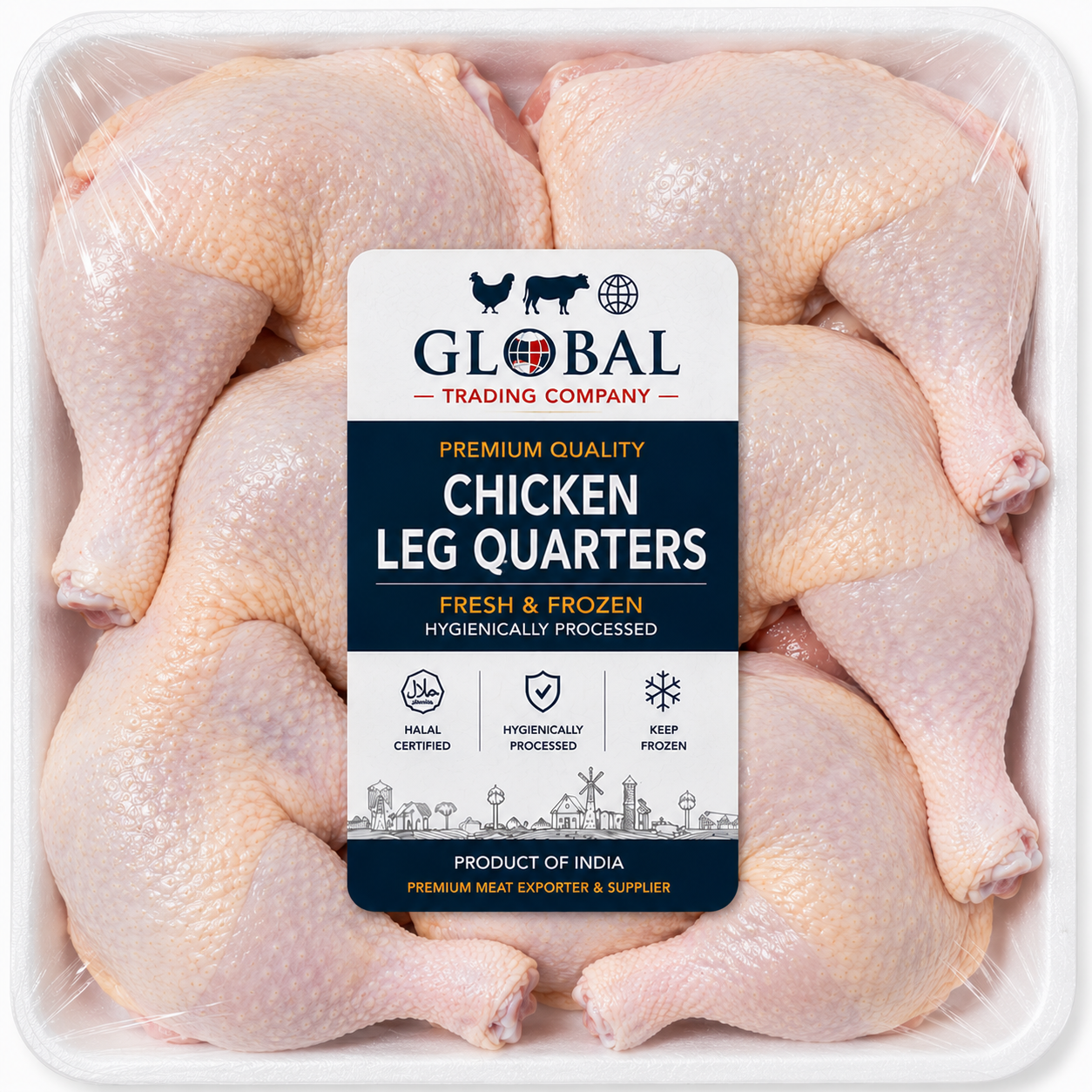 Premium Frozen Chicken Leg Quarters | Halal Frozen Chicken Leg Quarters Supplier & Exporter | Hygienically Processed Fresh Frozen Poultry Meat | Export Quality Packed Chicken | Global Trading Company