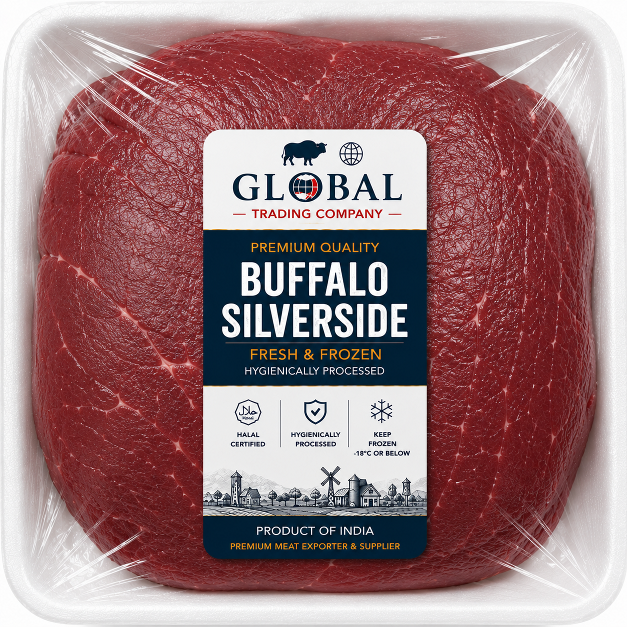 Premium Frozen Buffalo Silverside | Halal Buffalo Silverside Supplier & Exporter | Hygienically Processed Fresh Frozen Lean Buffalo Meat | Export Quality Packed Buffalo Silverside | Global Trading Company