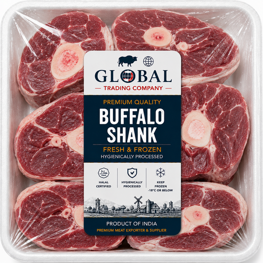 Premium Frozen Buffalo Shank | Halal Buffalo Shank Supplier & Exporter | Hygienically Processed Fresh Frozen Buffalo Shank Cut | Export Quality Packed Buffalo Meat | Global Trading Company